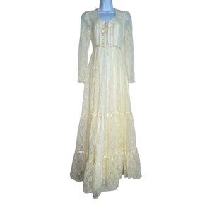 Vintage Gunne Sax Lace Dress Juniors 7 Romantic Renaissance Bridal Collection